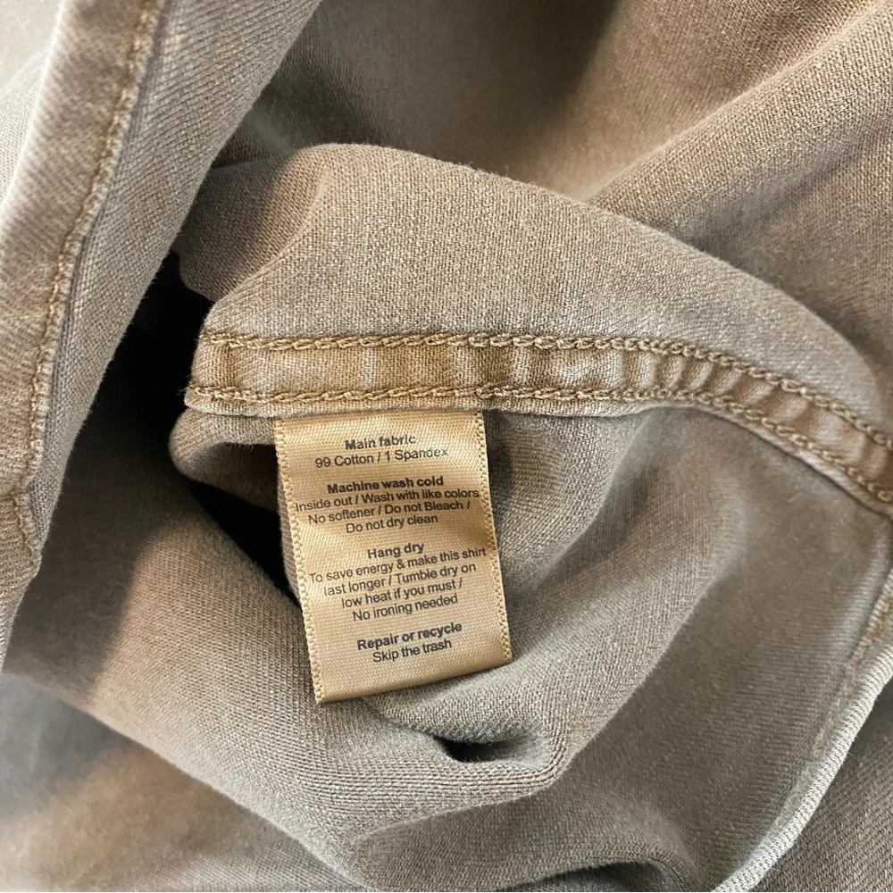 Poncho Cotulla Performance Denim Western Pearl Snap Shirt BrownWorkwear Outdoors - Picture 11 of 13